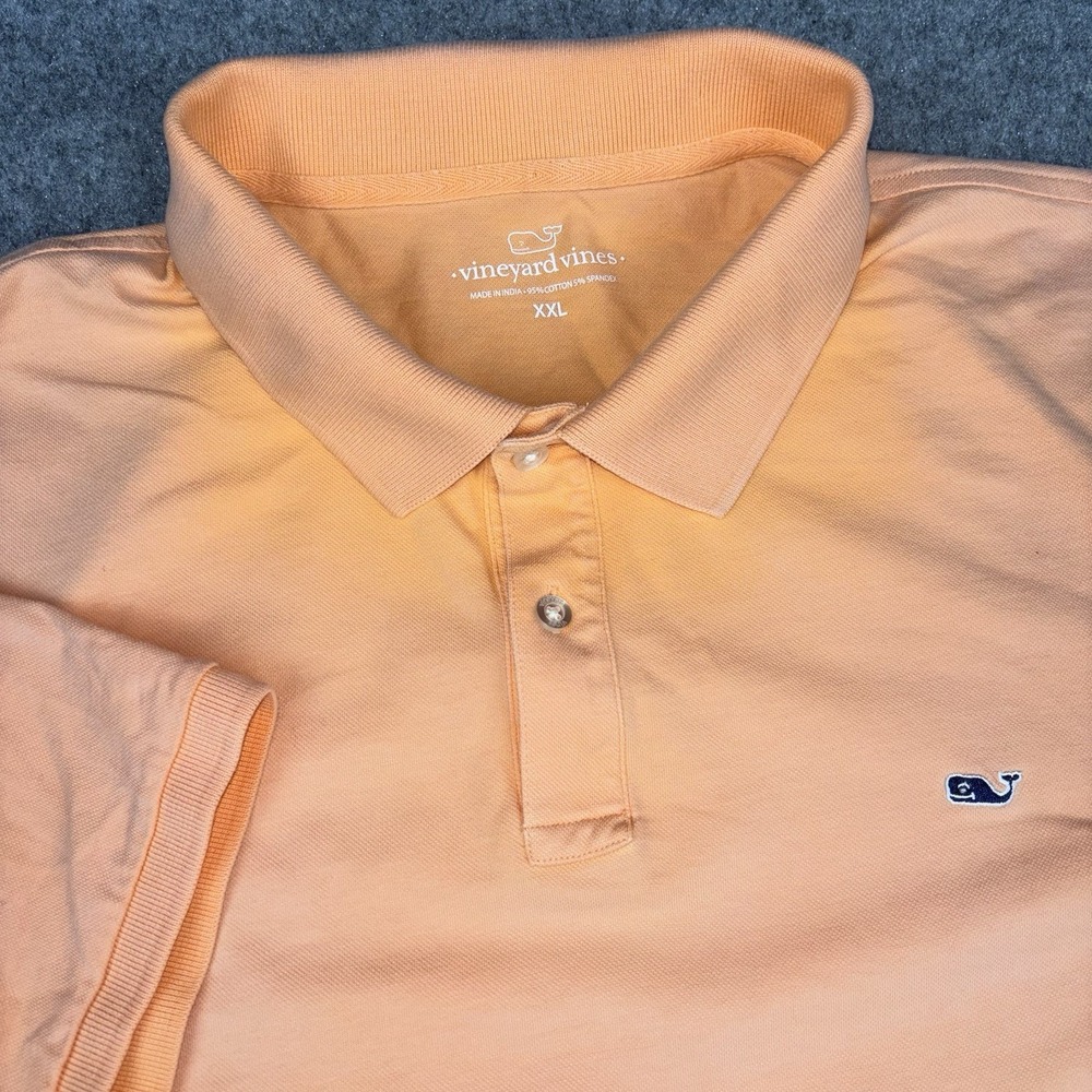 Vineyard Vines Polo Shirt Mens 2XL Orange Short Sleeve Preppy Casual Stretch Big